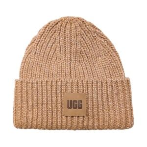 Mens UGG Chunky Rib Beanie in Camel. One Size 103603